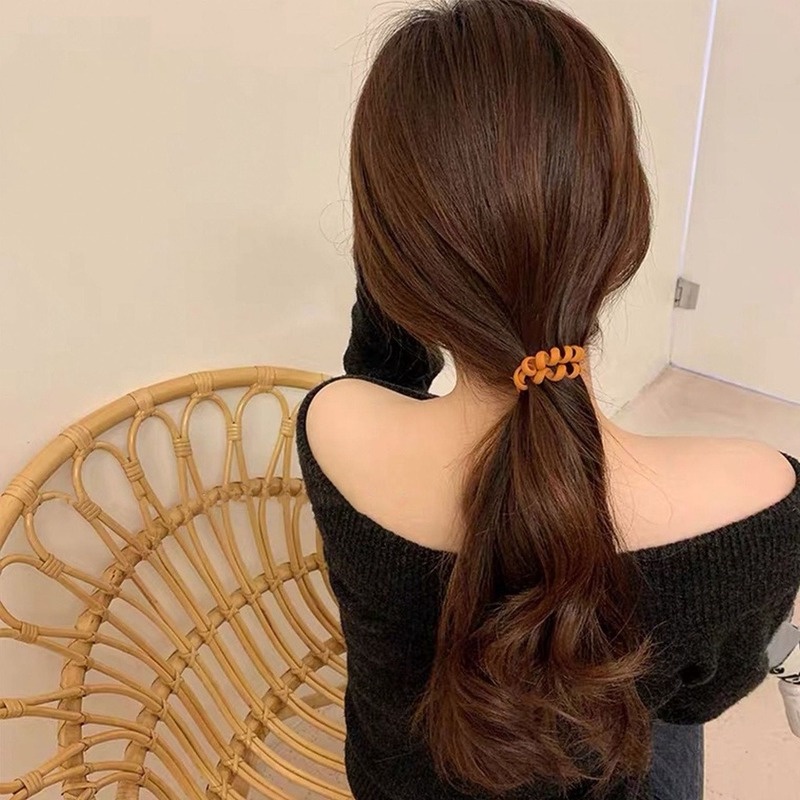 Ikat Rambut Model Kabel Telepon Bahan Karet Gaya Korea Untuk Wanita