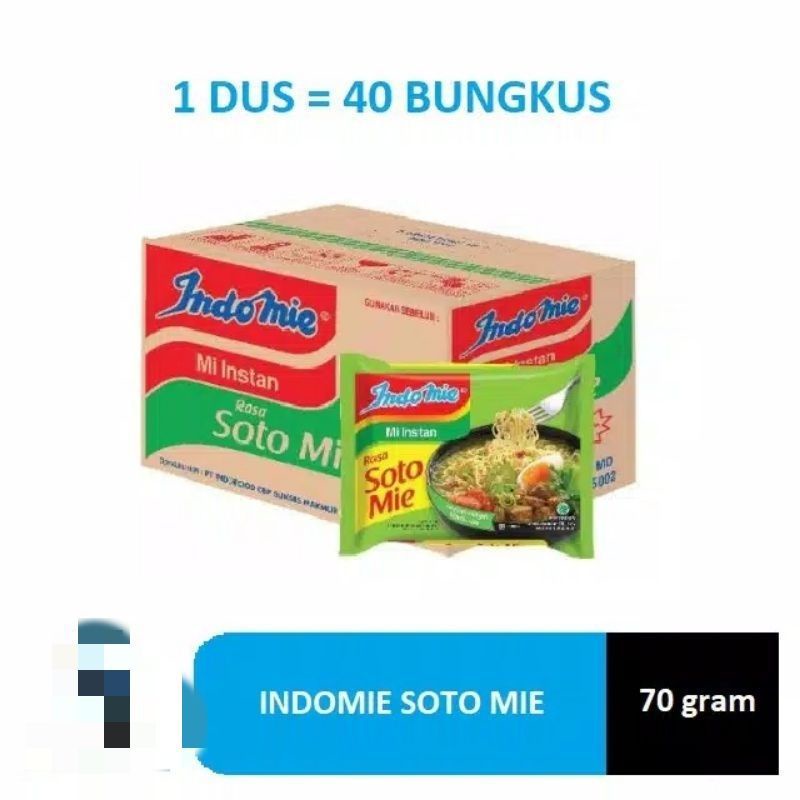 

INDOMIE SOTO MIE PER KARTON ISI 40 BKS