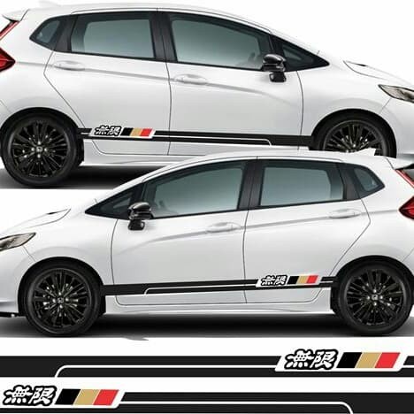 Stiker Cutting List Mugen  Stiker List Body Mobil Honda Stiker Mobil Jazz Brio Mobilio - Putih