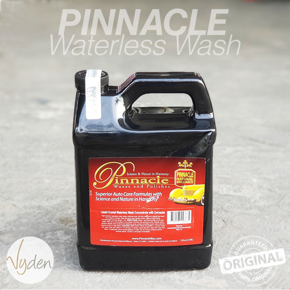 PINNACLE Liquid Crystal Waterless Wash Concentrate With Carnauba 128oz Cuci Tanpa Air Konsentrat