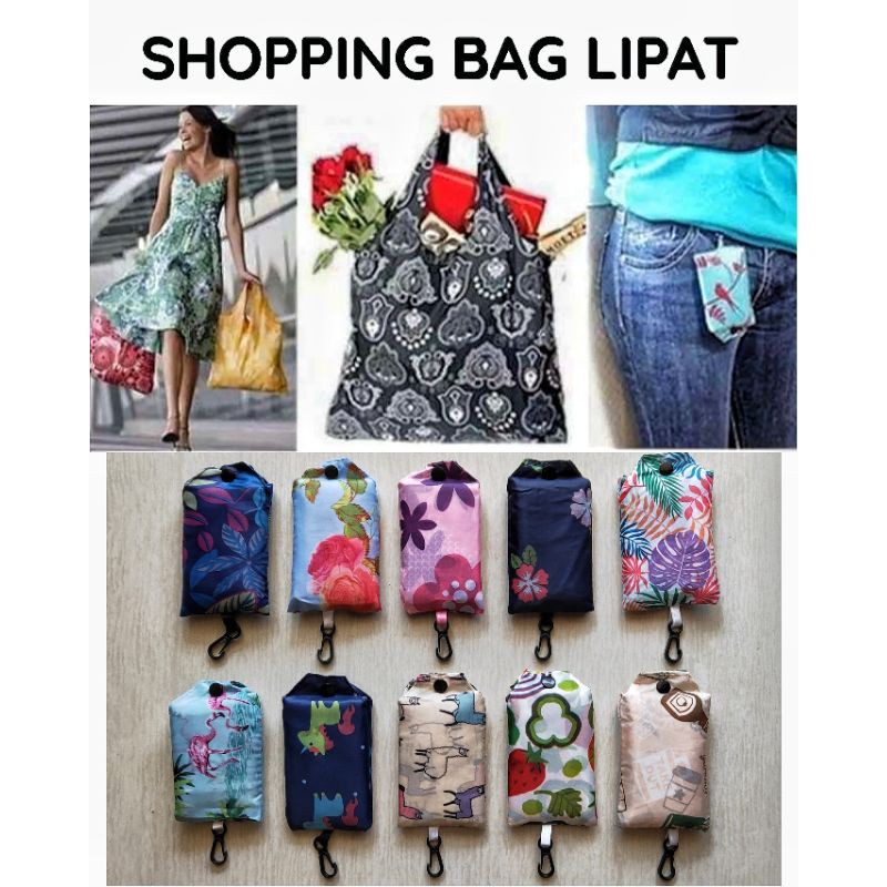 Shopping Bag lipat Tas belanja pouch Shopee Indonesia Shopping Bag lipat Tas belanja pouch Shopee Indonesia