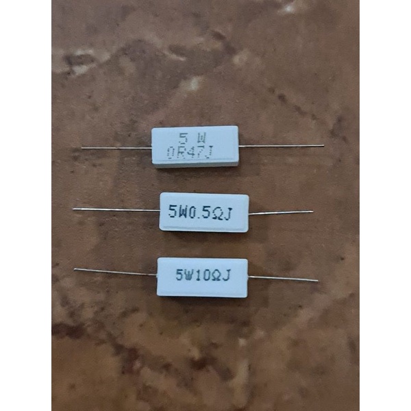 Resistor Kapur R 5 w watt 0,47 0,5 10 ohm 5w 0.47 0.5 10 J