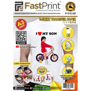  Kertas  Sablon  Transfer Paper Doff Fast Print Terang A3 