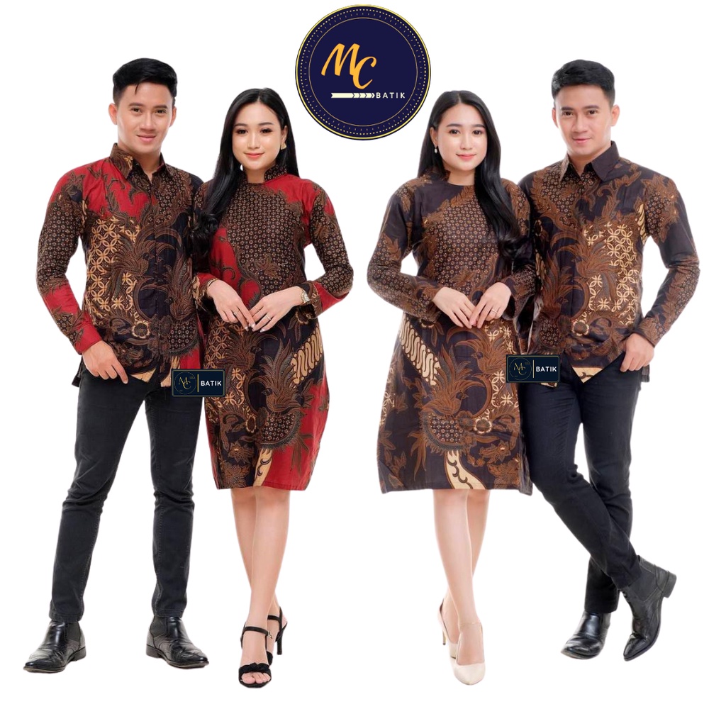 MCbatik Couple | Couple Batik Tunik Kemeja Lengan Panjang Terbaru