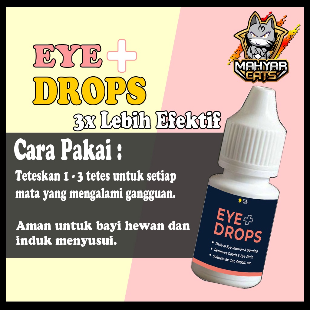 Obat Tetes Mata Kucing EYE PLUS DROPS Obat Sakit Mata Kucing Belekan Iritasi Infeksi Berair by Clever Solutions Trixin Olive Care Koinami