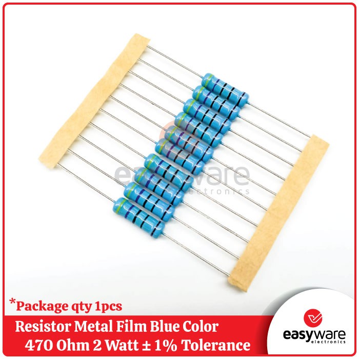 RESISTOR 470 OHM 2 WATT RESISTOR 470R 2W METAL FILM KUALITAS BAGUS