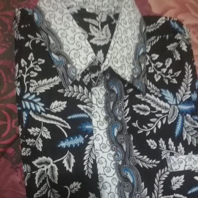 Kemeja Batik Pria Pendek Blarak Biru
