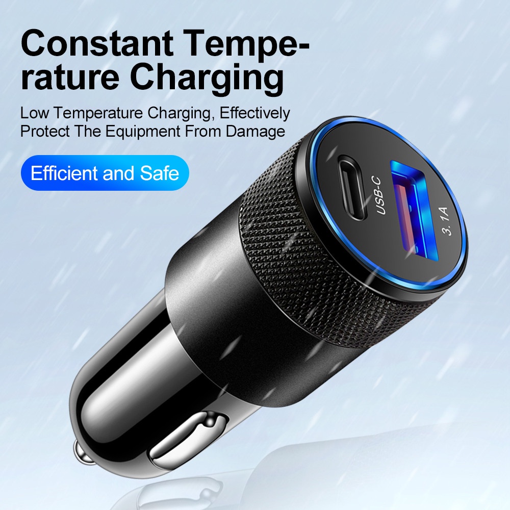 Adapter Charger Mobil 66w Usb 3.0 Tipe c Fast Charging Untuk Iphone 14 13 12 11 Pro Max Android