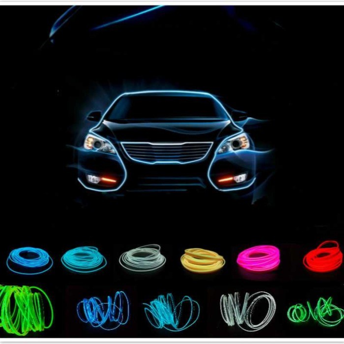 Cuci Gudang Lampu Interior Mobil LED Neon 3 Meter 12V - Putih