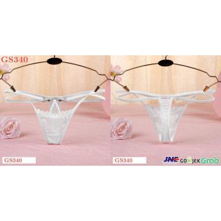 GS340 - Celana Dalam G-String Wanita Tali 2 Putih
