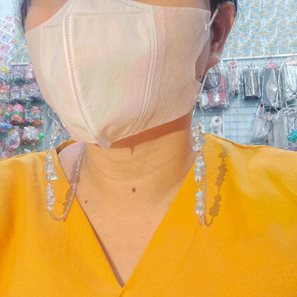 Strap Masker Batu Alam Kalung Masker Hijab Pengait Masker Gaya Korea