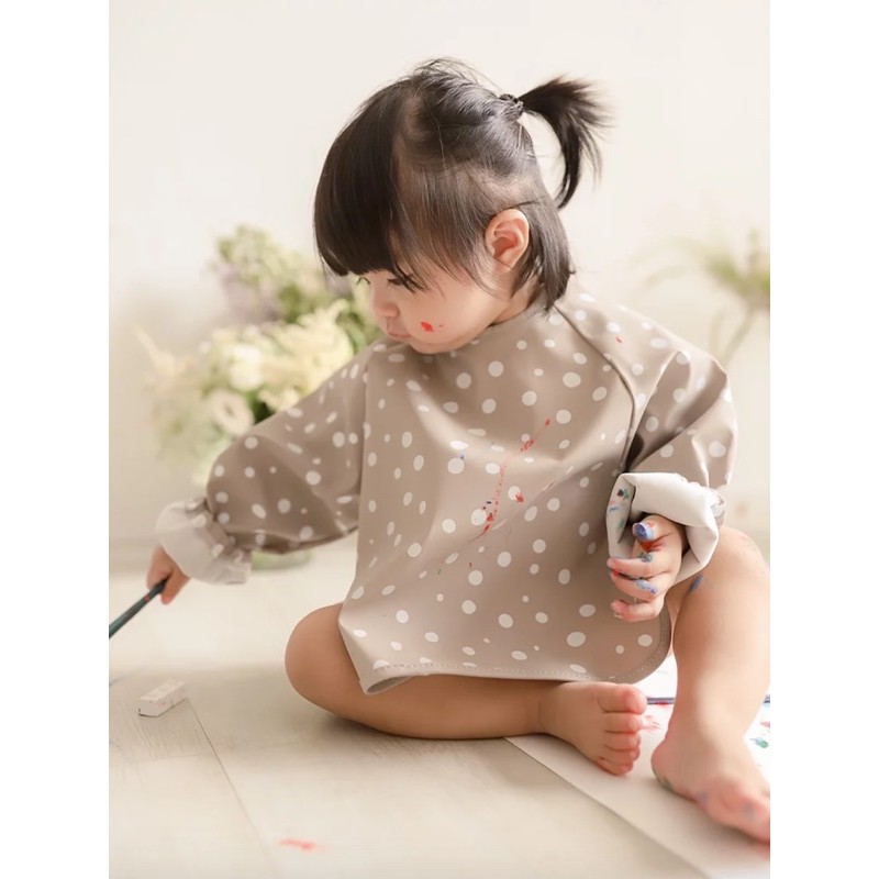 Mellow Waterproof Cape Bibs Animal Ears - Slaber Bib Bip Anak Bayi Makan Baju Smock Lengan Panjang