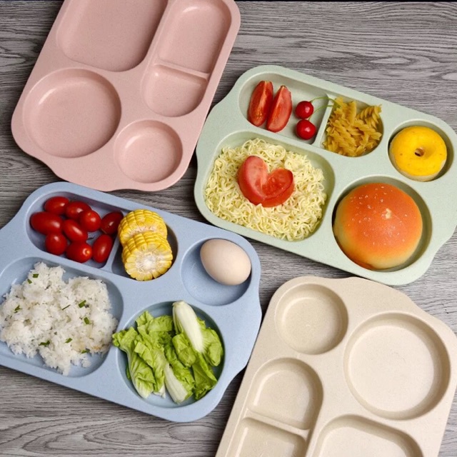 BEST SELLER!!! Piring Lima Sekat Melamin Anti Pecah / Piring Catering Baki Tray