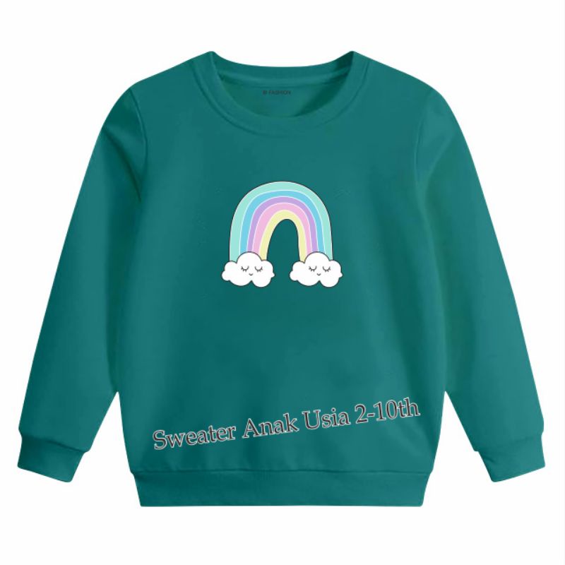 ((IB))SWEATER ANAK2 UNISEX/RAINBOW DIGITAL SABLON