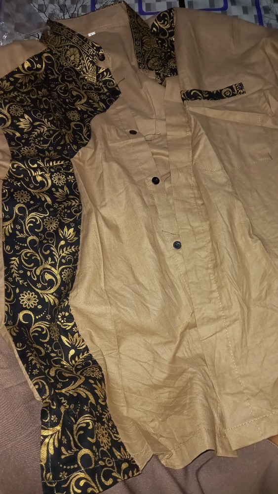 Kemeja Batik Kombinasi Pria Lengan Pendek Termurah & Terlaris Size M,l,xl,xxl ( Original ) #1