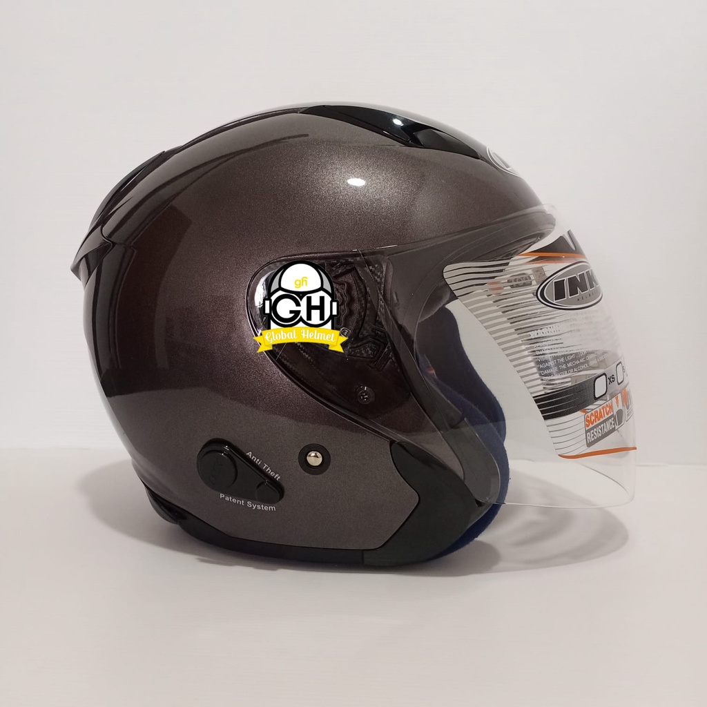 HELM INK METRO SOLID GUNMET DOUBLE VISOR INK HALF FACE GUNMETAL INK POLOS INK HALFFACE