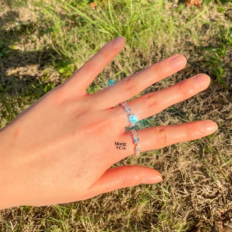 Mong&Co Dorota Ring with Cubic Zirconia - Cincin Wanita Zircon Simple Bling Stacking