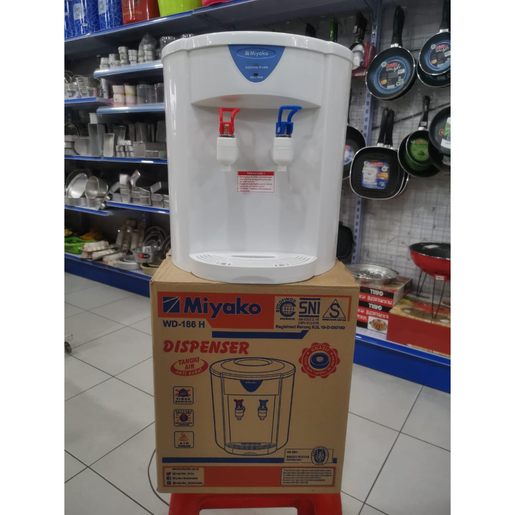 Miyako Dispenser Air WD 186 H Mini / Despenser Kecil Normal Hot / Tempat air 2 keran