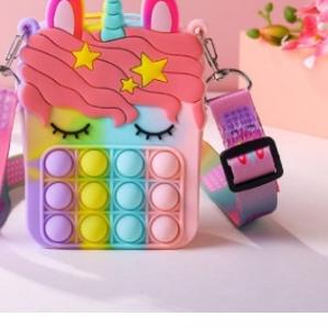 ✈ TAS POP IT ANAK MOTIF UNICORN GELEMBUNG SENSORY MAINAN ANAK SIZE KECIL ✤
