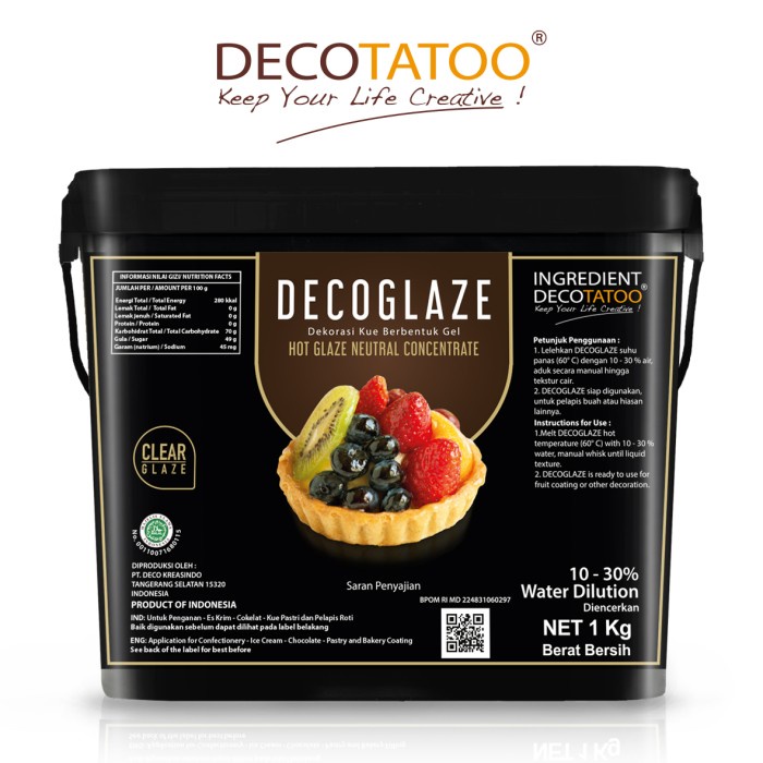 

Hot Clear Glaze concentrate Decoglaze Decotatoo 1 Kg