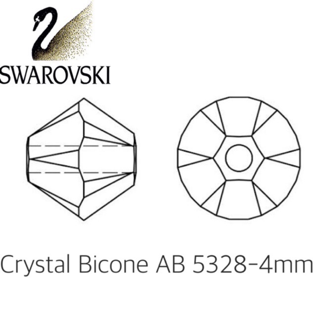 Asli 100% crystal Swarovski bicone 2x 5301-4mm