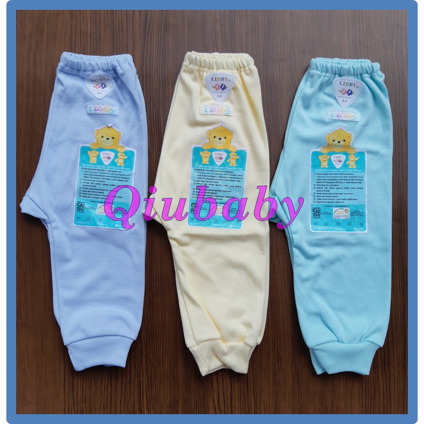 1 Pc CELANA PANJANG BAYI BARU LAHIR LIBBY WARNA CELANA PAMPERS BUKA KAKI 0-6 BULAN