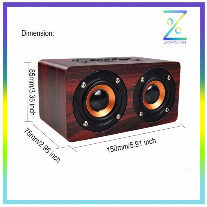 ANSUOFU Desktop Bluetooth Speaker Stereo Subwoofer - W5 - Red