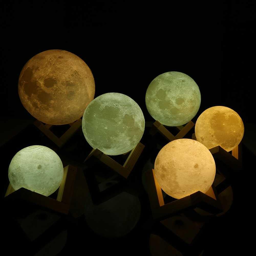 TaffLED Lampu Tidur 3D Printed Moon Night Light Table Lamp - 3DPML