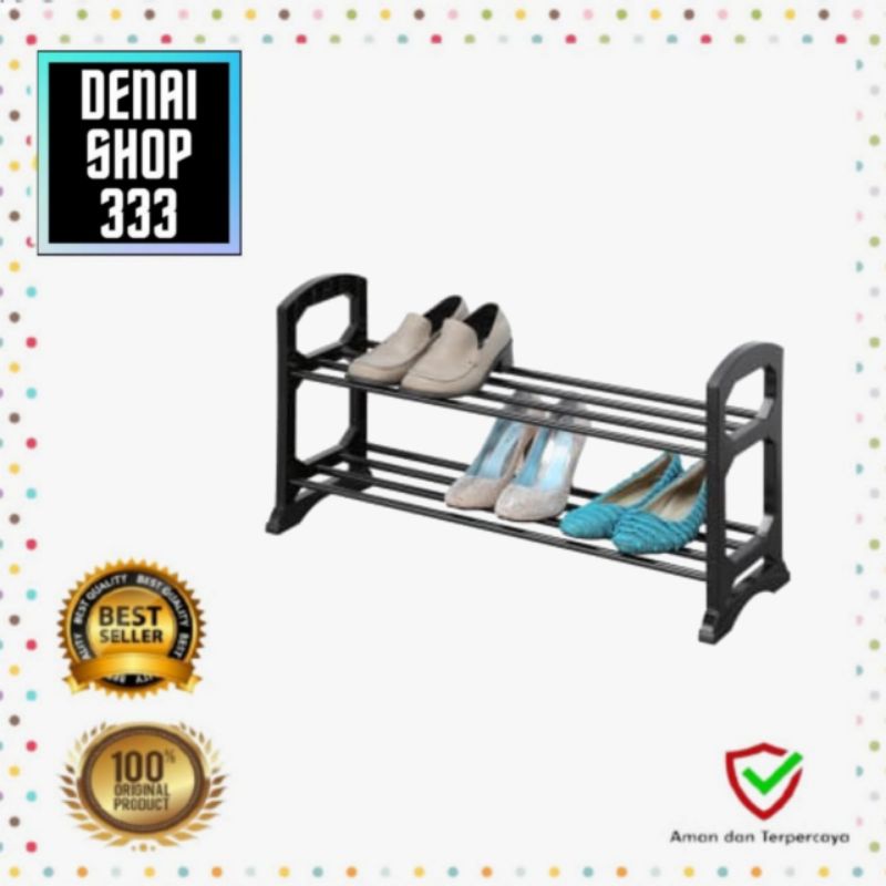 Krisbow Rak Sepatu Stackable 2 Tingkat - Hitam
