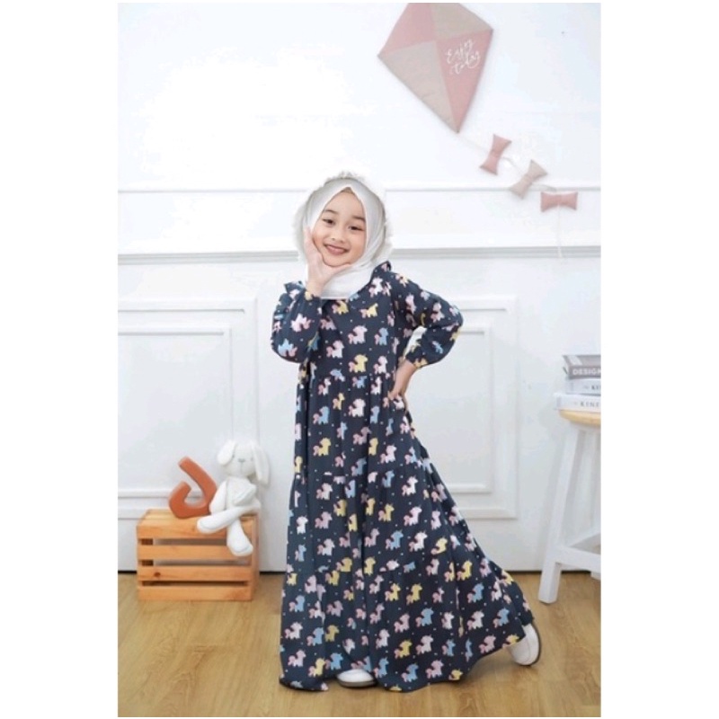 [Grosir] Gamis Naira 2-4 Gamis Rayon Anak Neeca Kiddos Size 2,4 Tahun