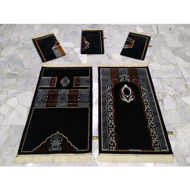 BISA CODSajadah Armaan Besar KISWAH BLACK Exclusive 110 x 70 cm