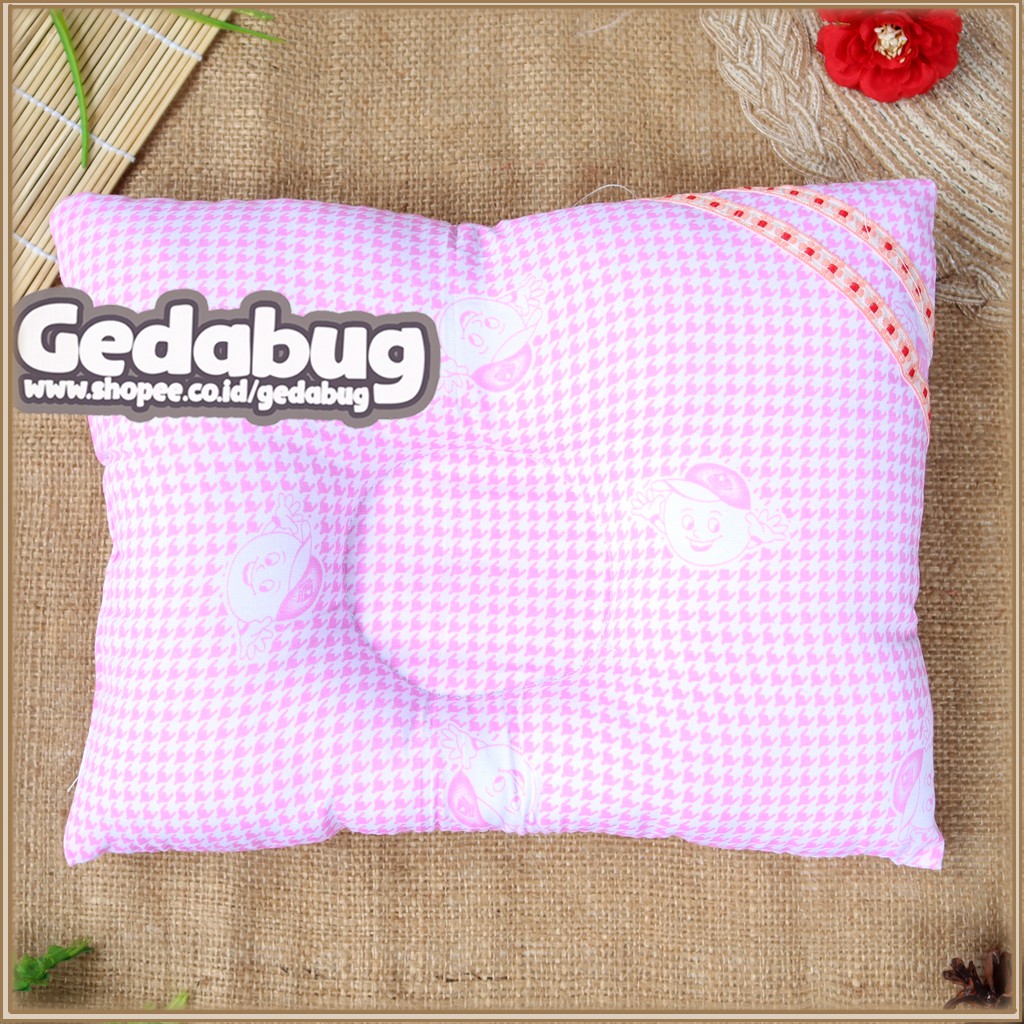 Bantal Peyang Okiyo SNI Bantal Bayi Anti Peang Motif Kotak Kotak Kecil - gedabug