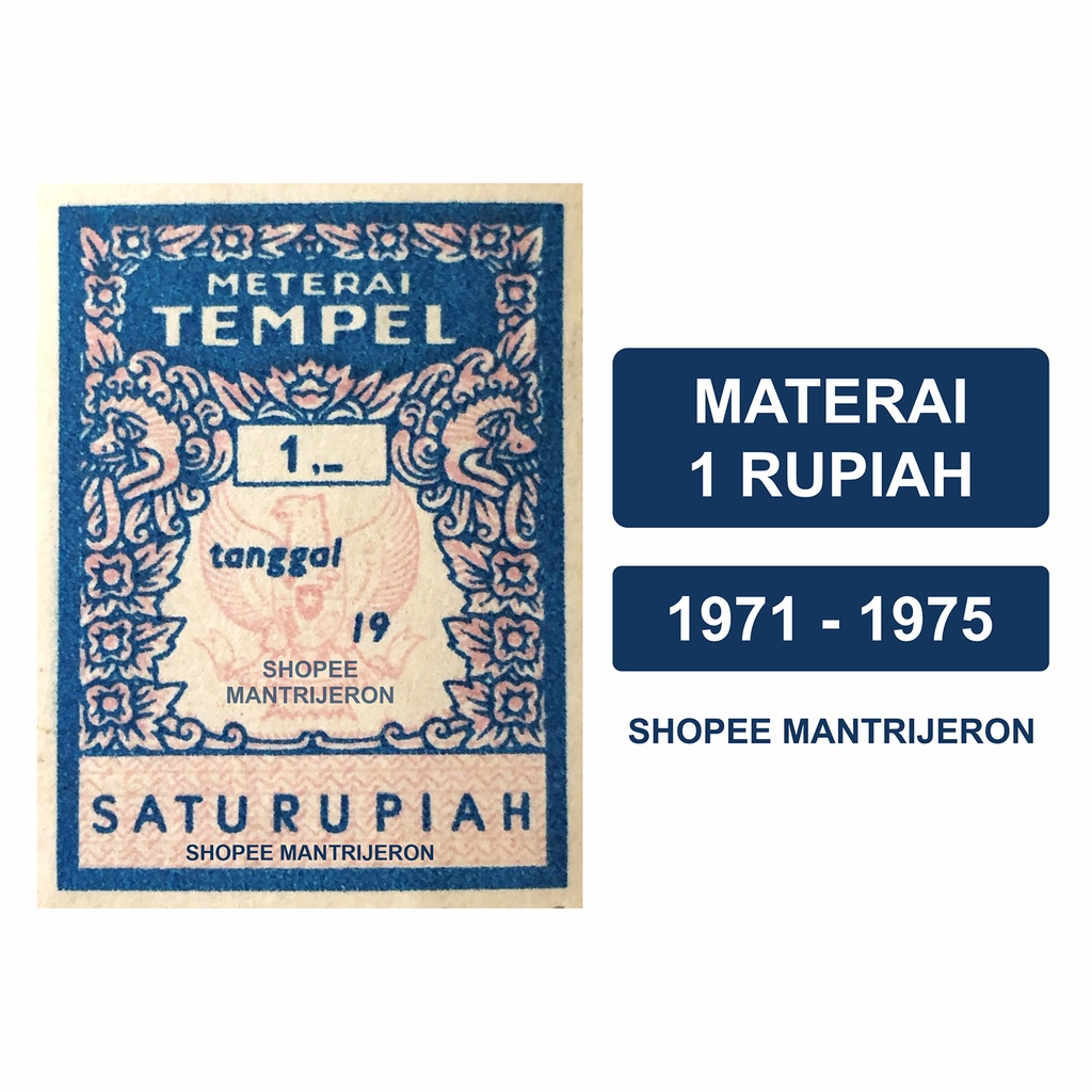 

Materai 1 Tahun 1971-1975 Meterai Tempel Satu Rupiah Lama Kuno Jadul Asli Original Kantor Pos