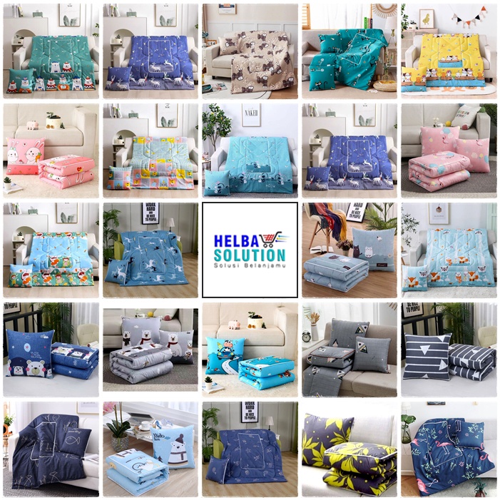 BALMUT Bantal Selimut 2in1 Motif Karakter BALMUT Traveling 100x150cm