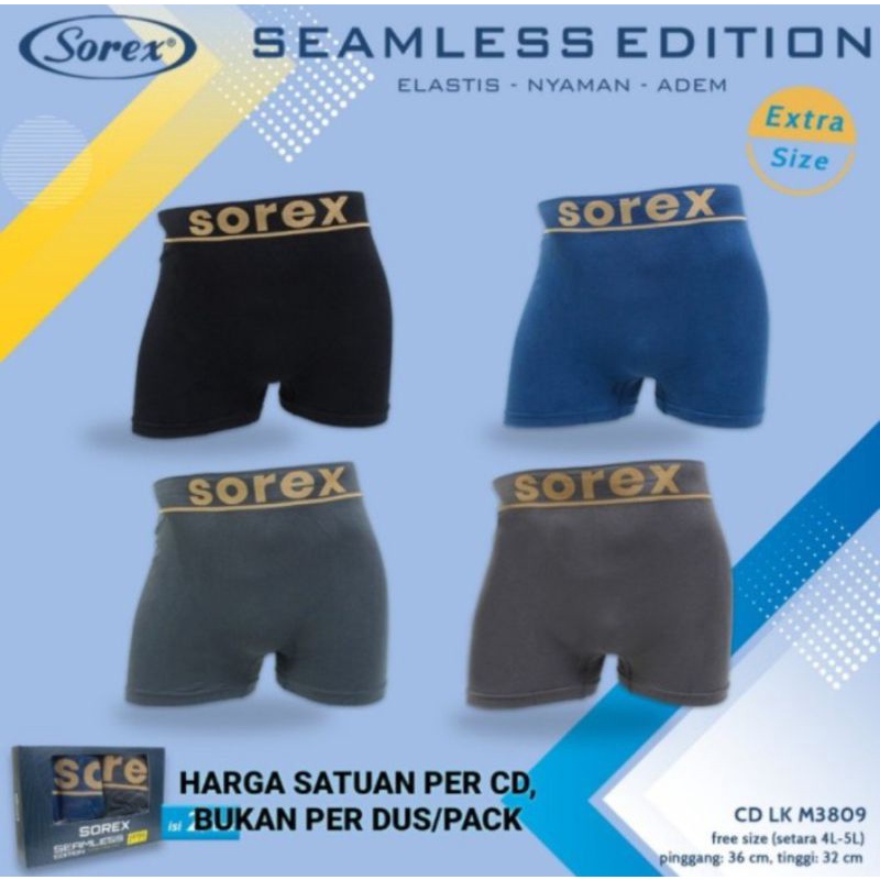 Celana dalam boxer seamless pria Sorex M 3809 extra size