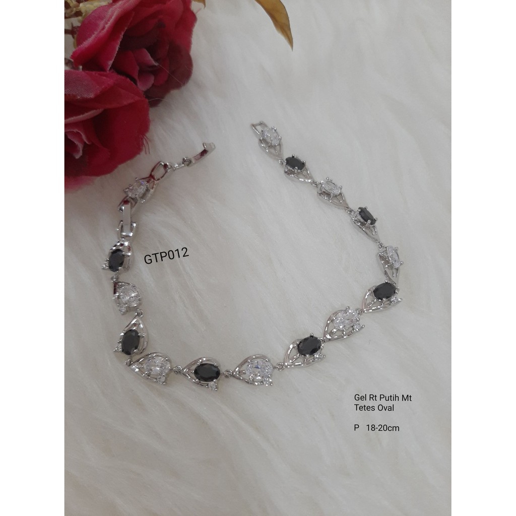 Gelang Rantai Putih Xuping Mt Tetes Oval GTP012
