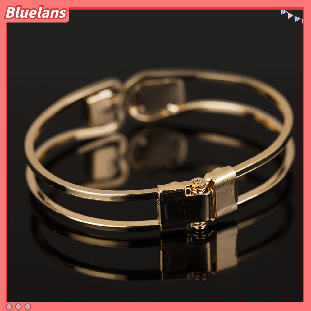 Bluelans Gelang Bangle Berlian Imitasi Warna Emas Untuk Wanita