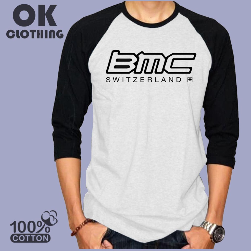 Tshirt Kaos Raglan 3-4 Sepeda BMC Bike keren