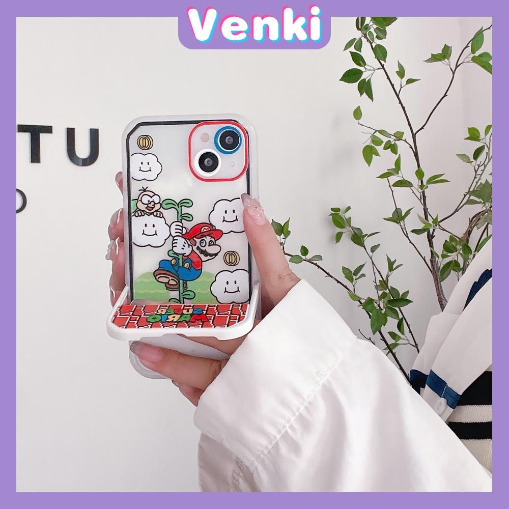 iPhone Case Acrylic Invisible Folding Stand Silicone Soft Case Airbag Shockproof Camera Cover Cartoon Cute Compatible For iPhone 11 Pro Max 13 Pro Max 12 Pro Max 7Plus xr XS Max