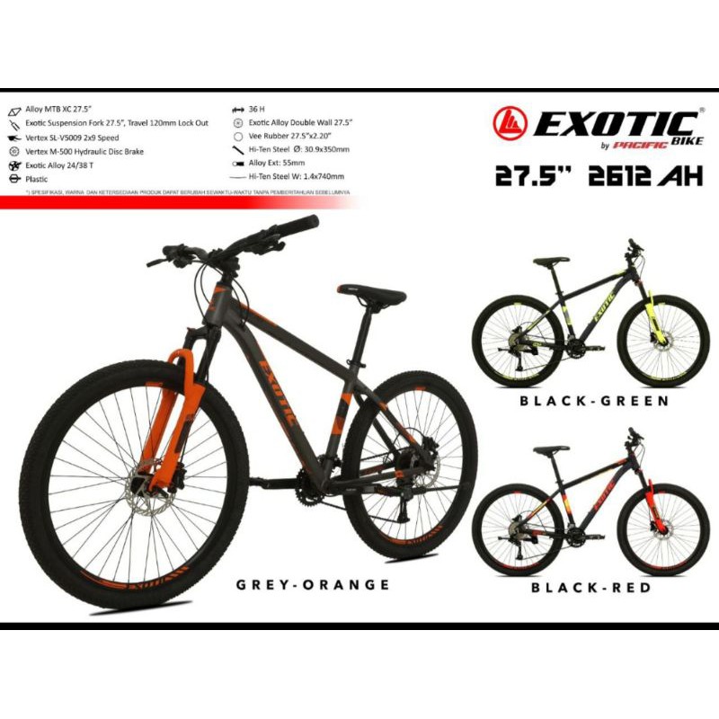 Sepeda Gunung MTB 27,5 inch Exotic ET-2612 AH Rem Hydrolic
