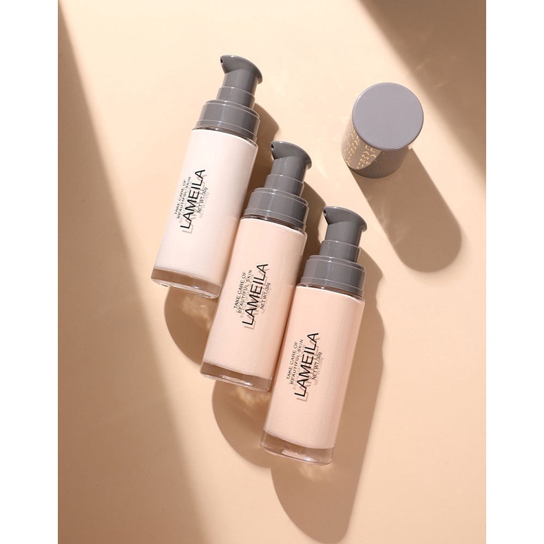 Lameila Light Concealer Foundation Cair ~ LAMEILA NEW Foundation Tiga Warna Take Care Of Beautiful Skin 3055