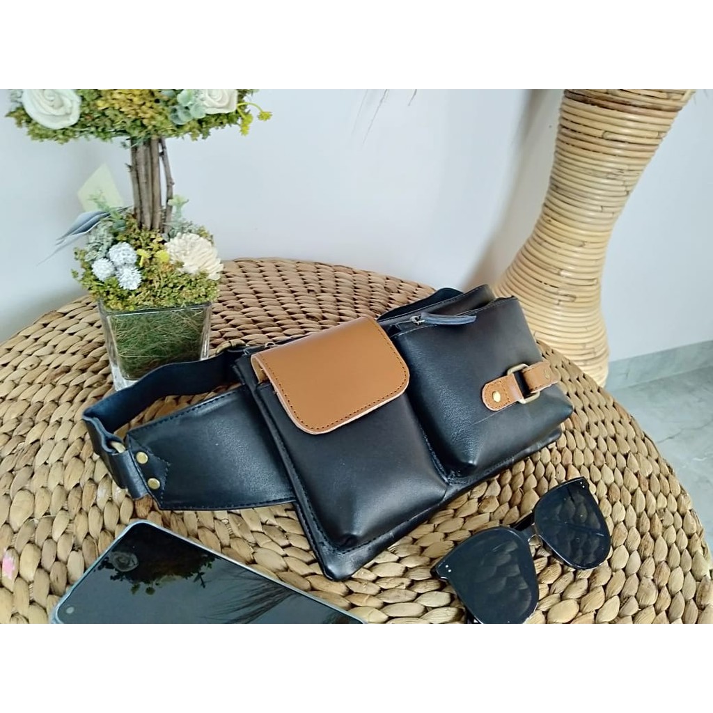 Tas selempang pria kulit asli / sling bag kulit asli garut kota intan