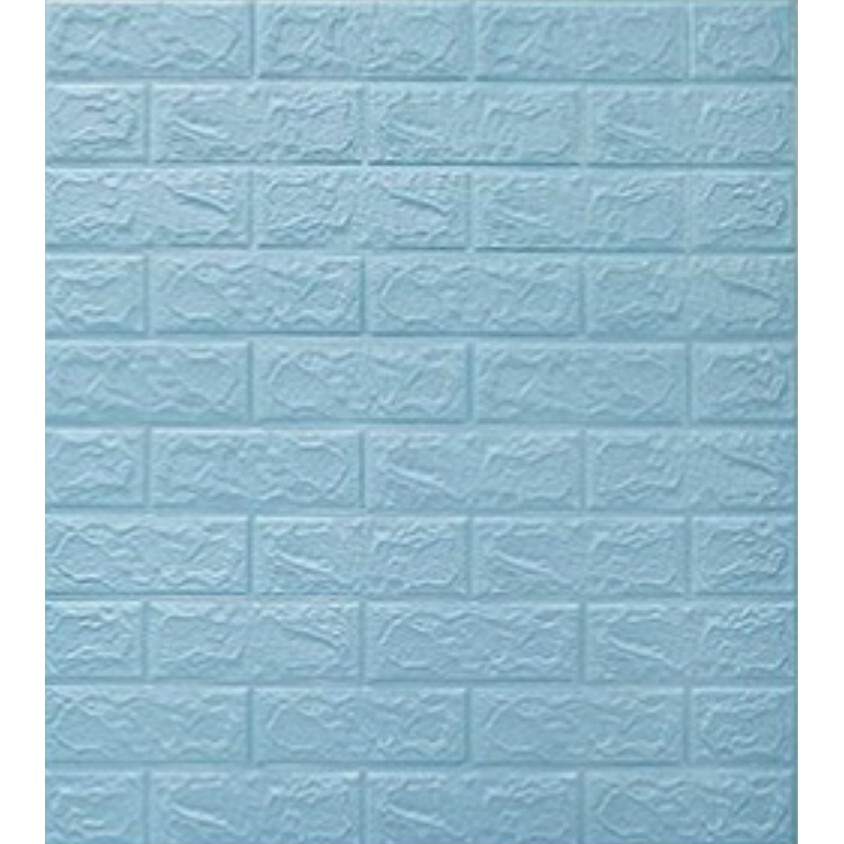 Wallpaper Dinding 3D Foam Motif Batu Bata Ukuran 77 x 70 CM Dekorasi Dinding Kamar Rumah Murah//List Wallpaper uk.11x70cm-BIRU PROMO (3mm)