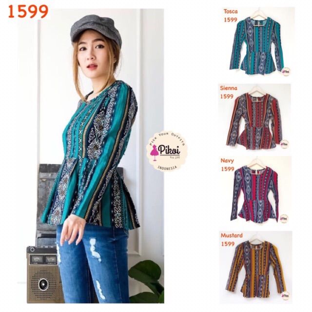 Batik cewek murah / baju batik etnik / atasan batik murah / baju batik kantoran / batik peplum 1599