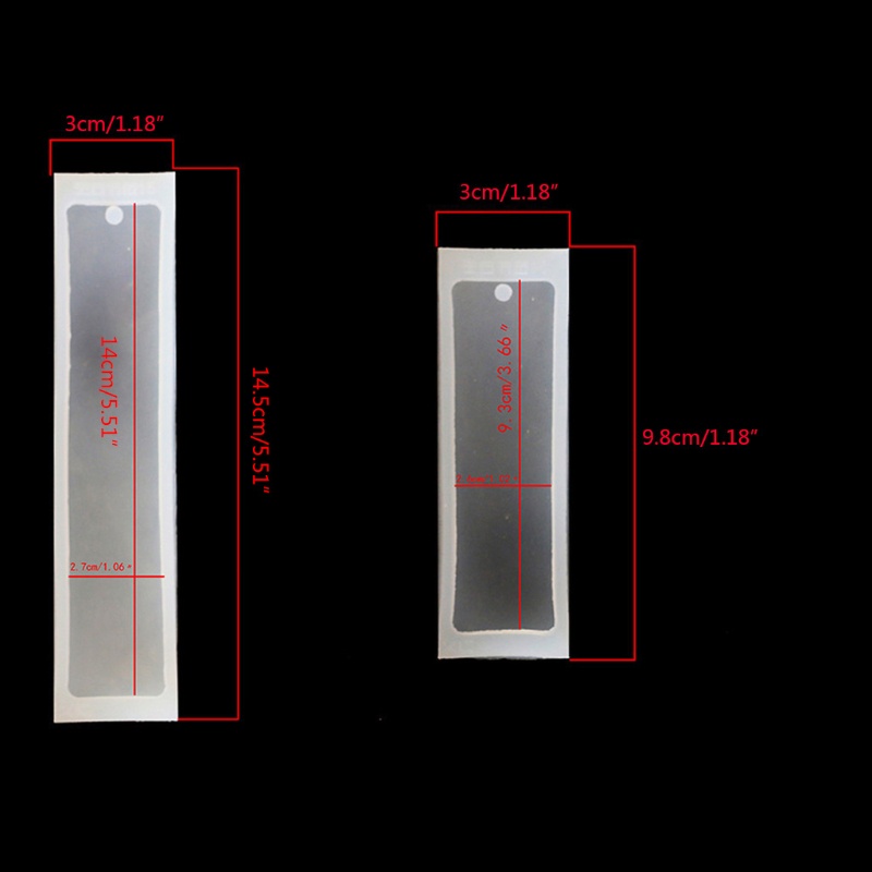 2 Pcs Cetakan Resin Bentuk Persegi Panjang Bahan Silikon Untuk Penanda Buku