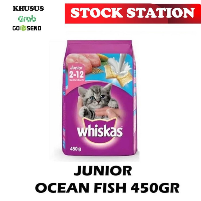 Whiskas Junior Ocean Fish 450gr (GRAB/GOSEND)