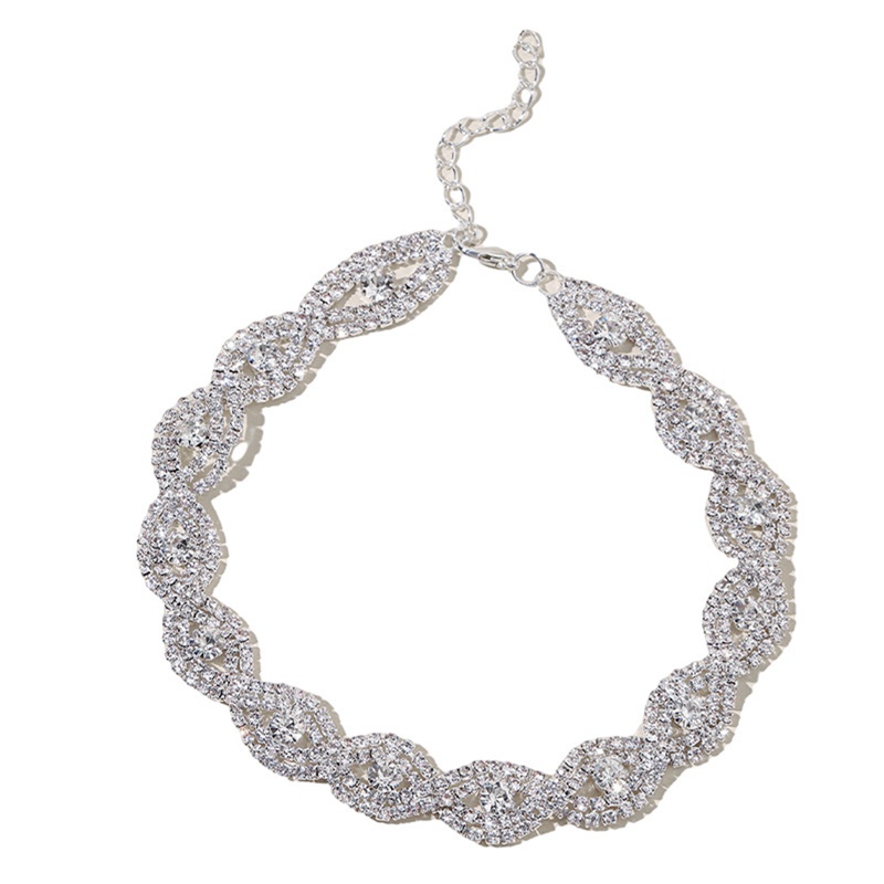 Fancyqube Kalung Choker Kristal Berlian Imitasi Gaya Hip Hop Untuk Wanita