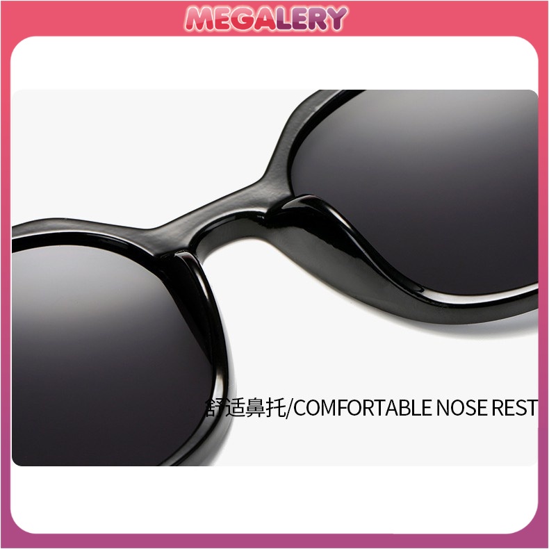 Kacamata Korean INS Hot Mata Kucing Fashion Segiempat Pria Sunglasses/ Hitam Wanita