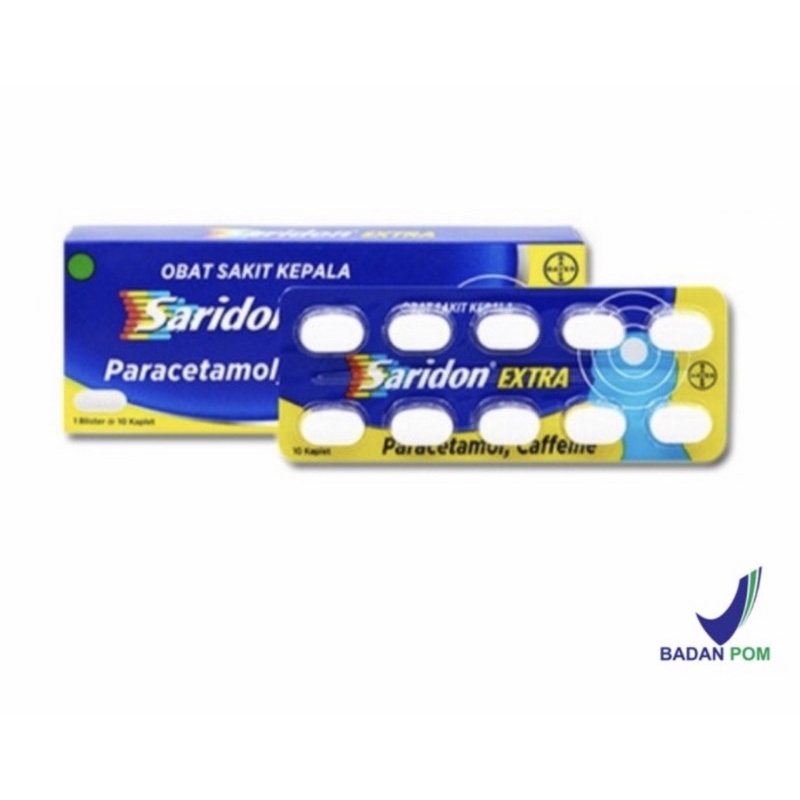 Saridon extra strip 10 tablet ( obat sakit kepala )