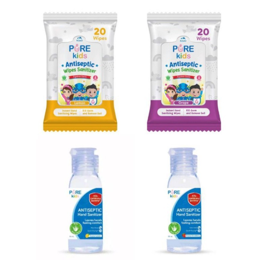 PURE KIDS ANTISEPTIC Hand Sanitizer 50ml Wipes Sanitizer CBKS